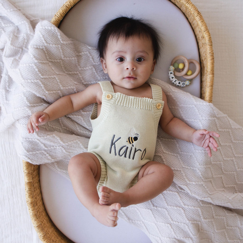 Heirloom 100% Cotton Bee Romper - itty Bitty Keepsake