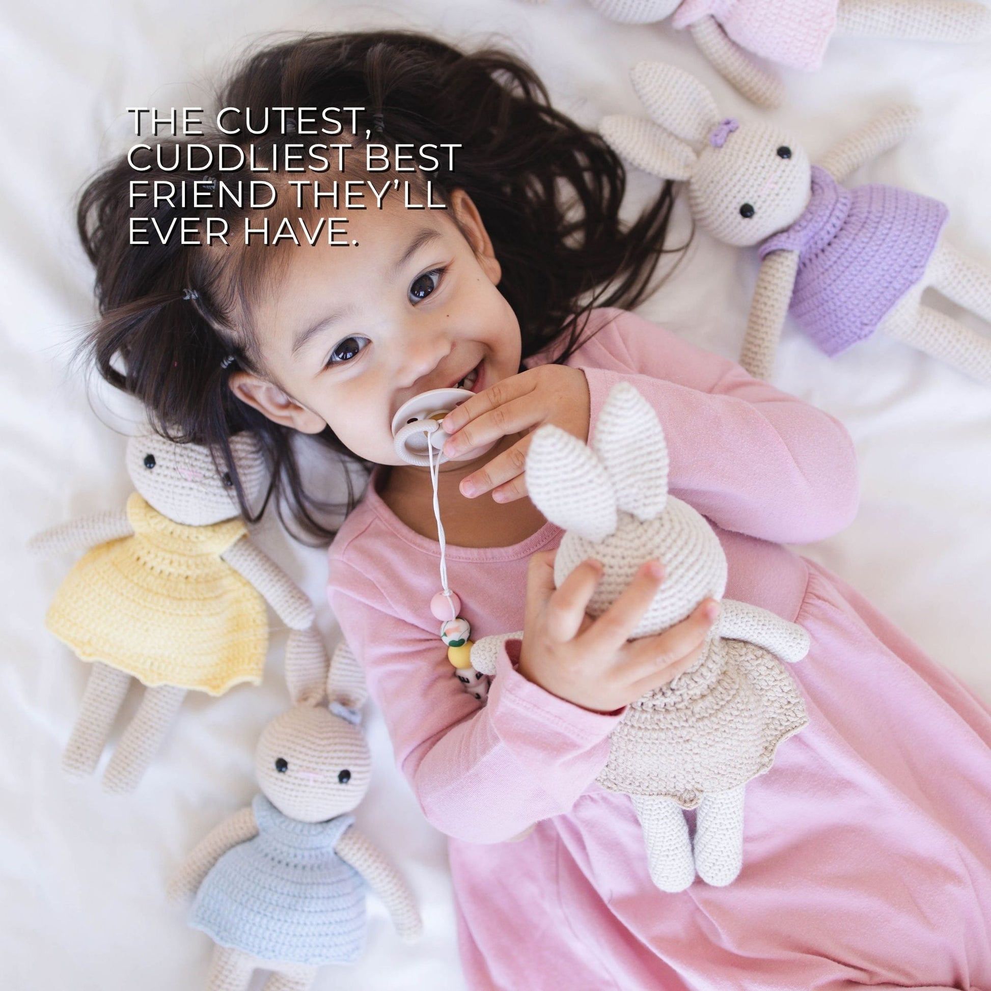 Handmade Heirloom Crochet Bunny - itty Bitty Keepsake