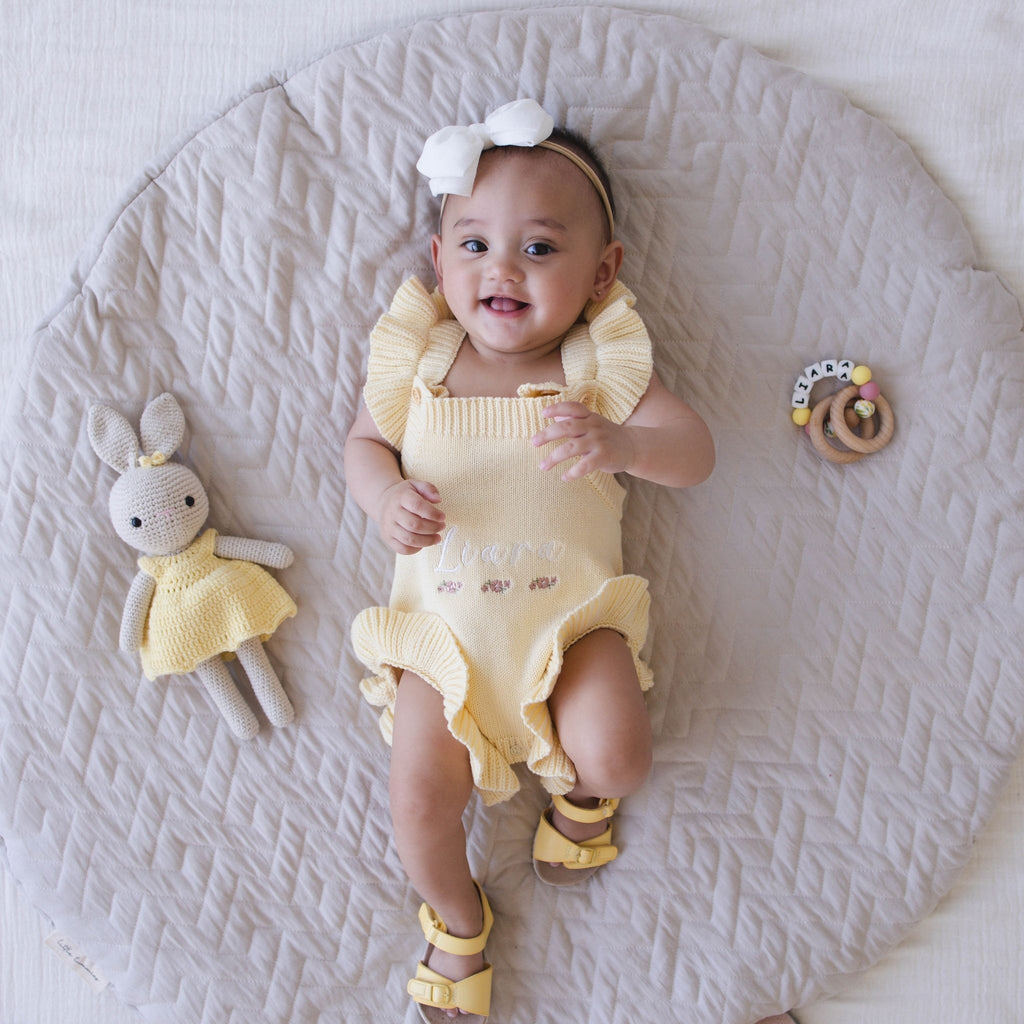 Heirloom 100% Cotton Triple Flower Romper - itty Bitty Keepsake