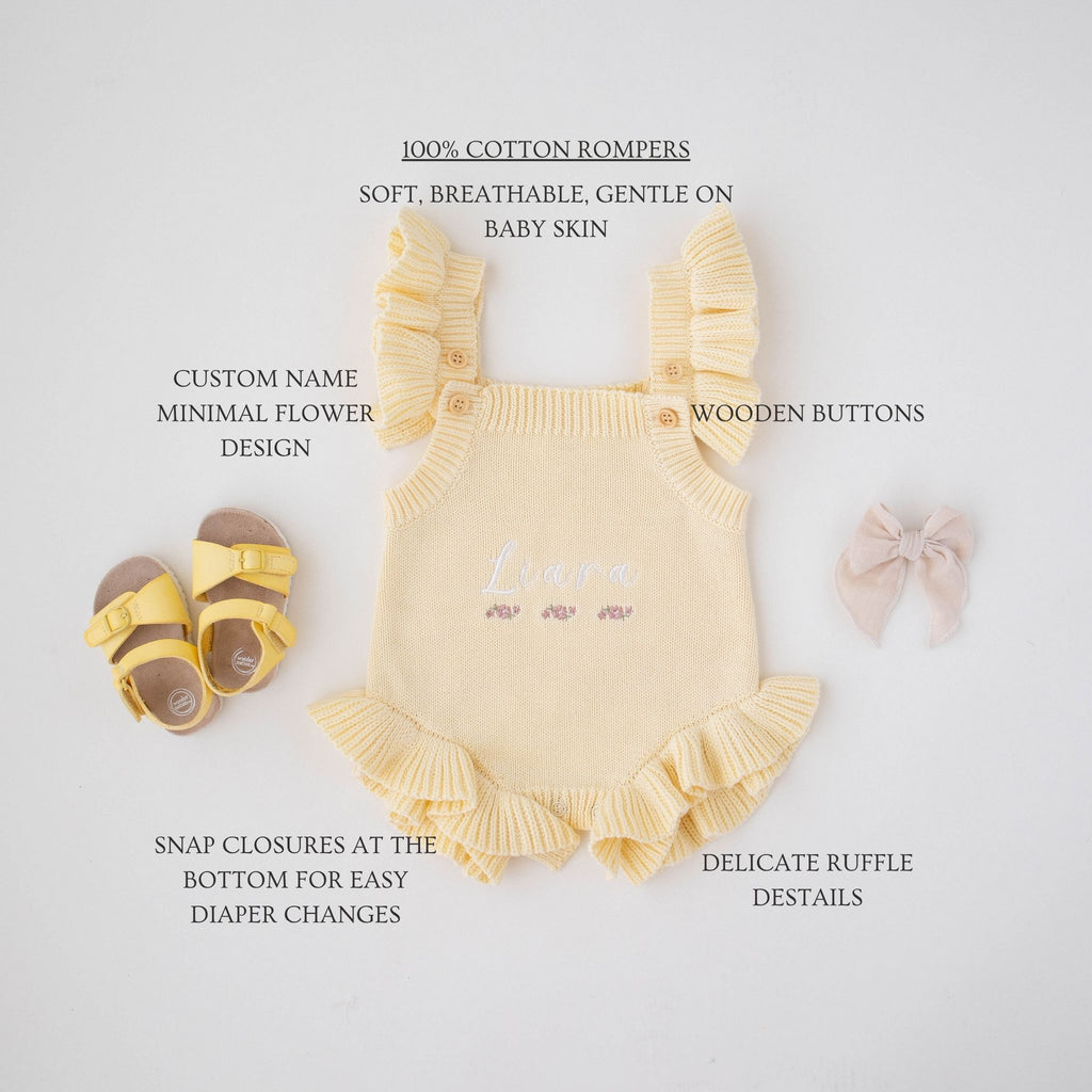 Heirloom 100% Cotton Triple Flower Romper - itty Bitty Keepsake