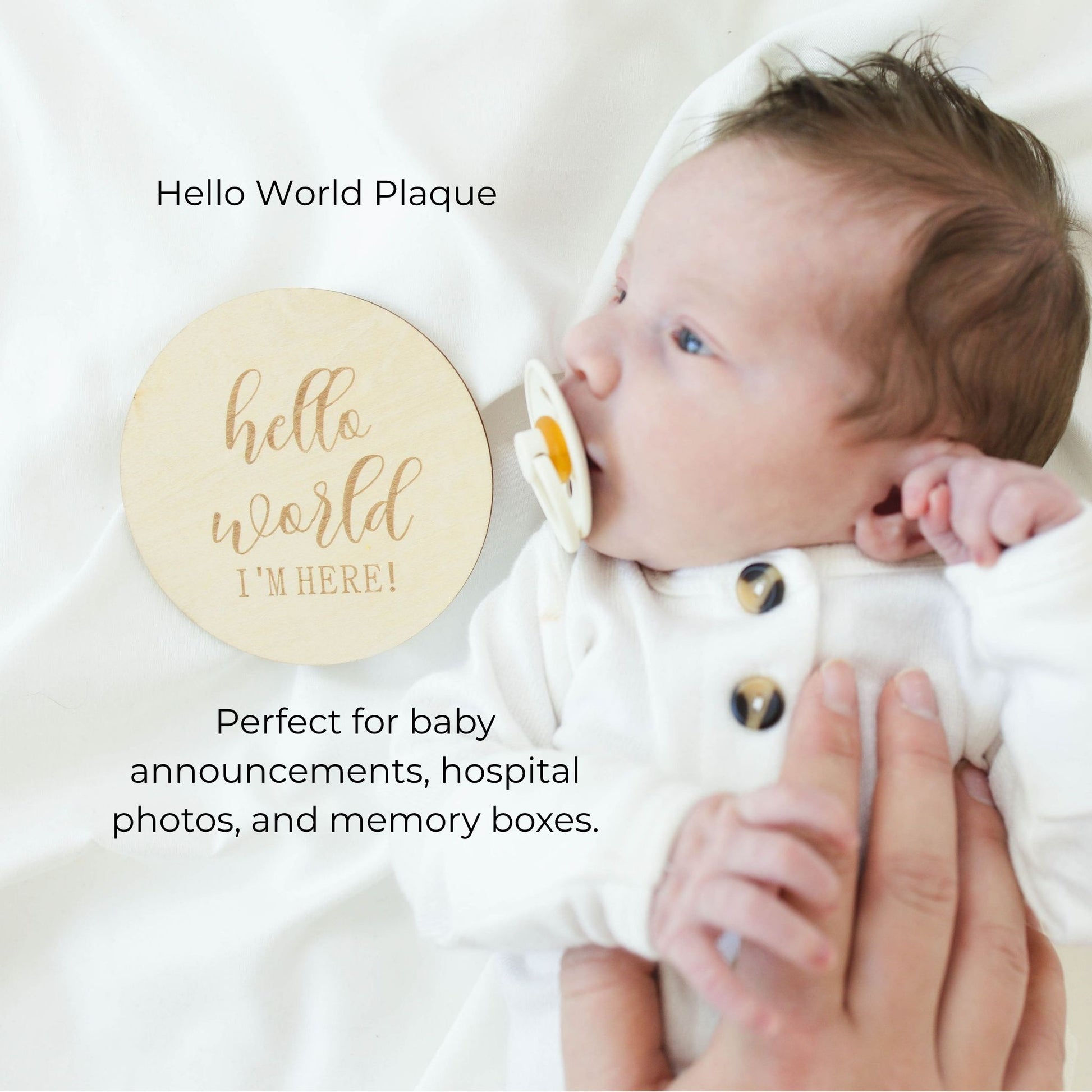 Baby Boy Gift Set – Mini Lovey, Name Clip, Rattle & Birth Announcement Plaque - itty Bitty Keepsake