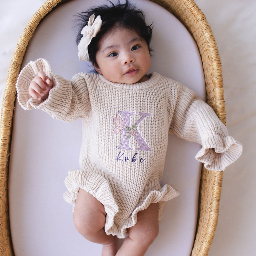 Heirloom 100% Cotton Butterfly Romper - Beige