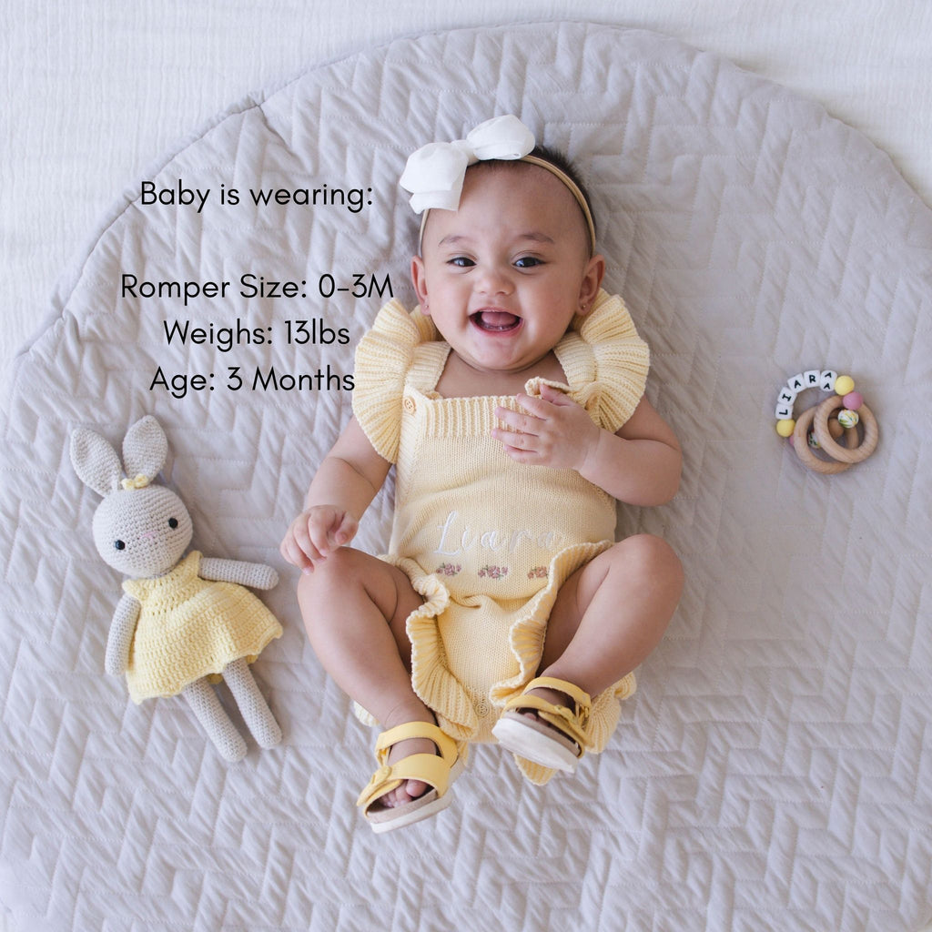 Heirloom 100% Cotton Triple Flower Romper - itty Bitty Keepsake