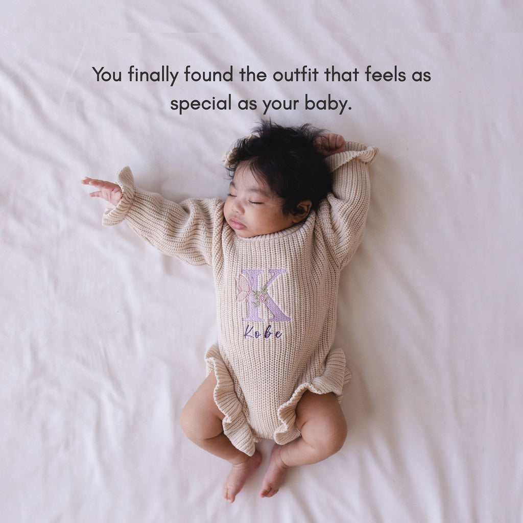 Heirloom 100% Cotton Butterfly Romper - Beige