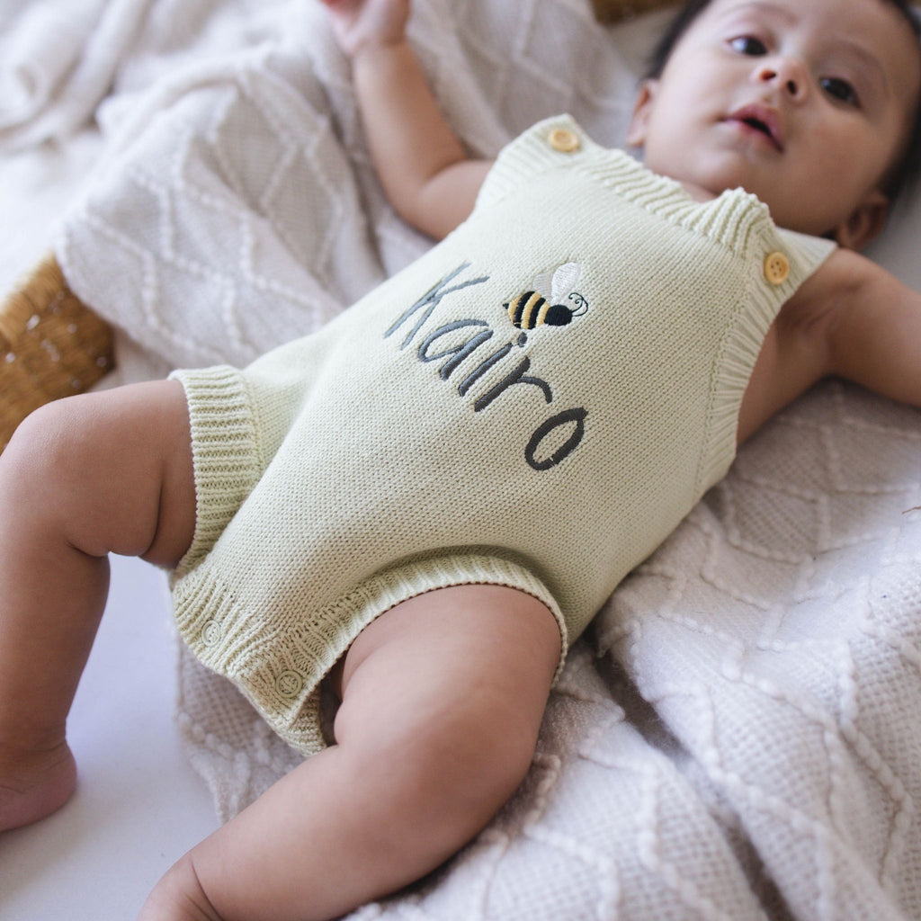 Heirloom 100% Cotton Bee Romper - itty Bitty Keepsake