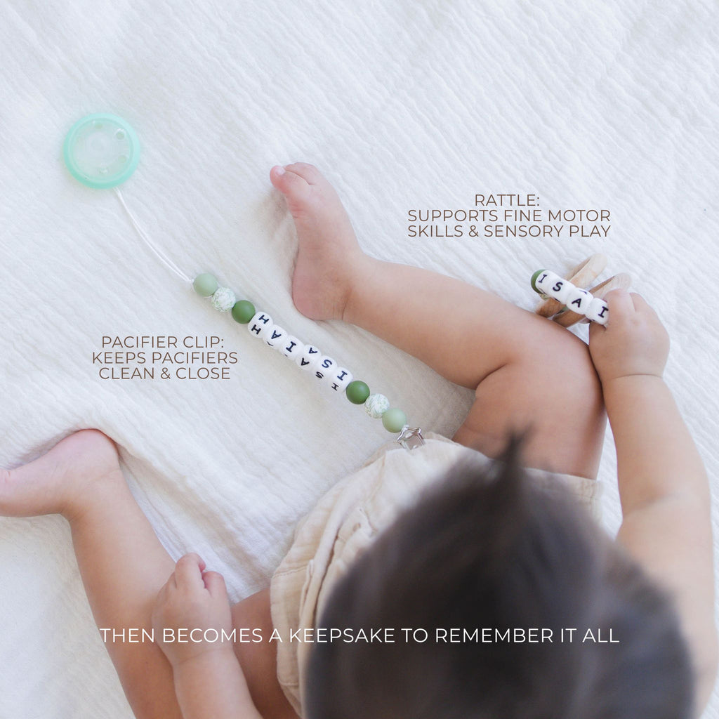 Pacifier Clips & Rattle - itty Bitty Keepsake