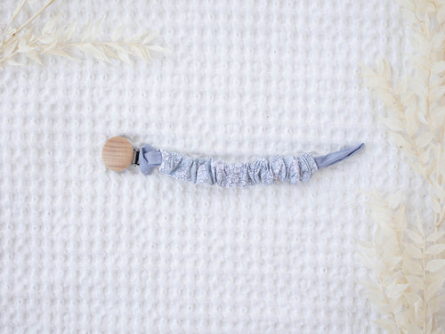 Blue Garden Fabric Pacifier Clip - itty Bitty Keepsake