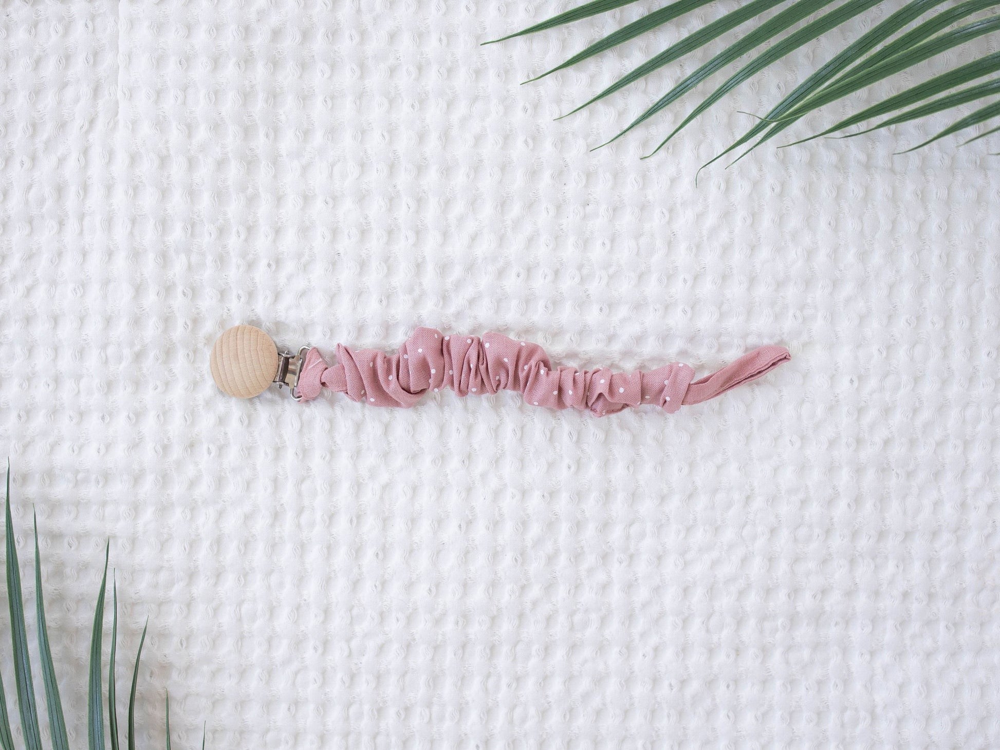 Blush Rose Fabric Pacifier Clip - itty Bitty Keepsake