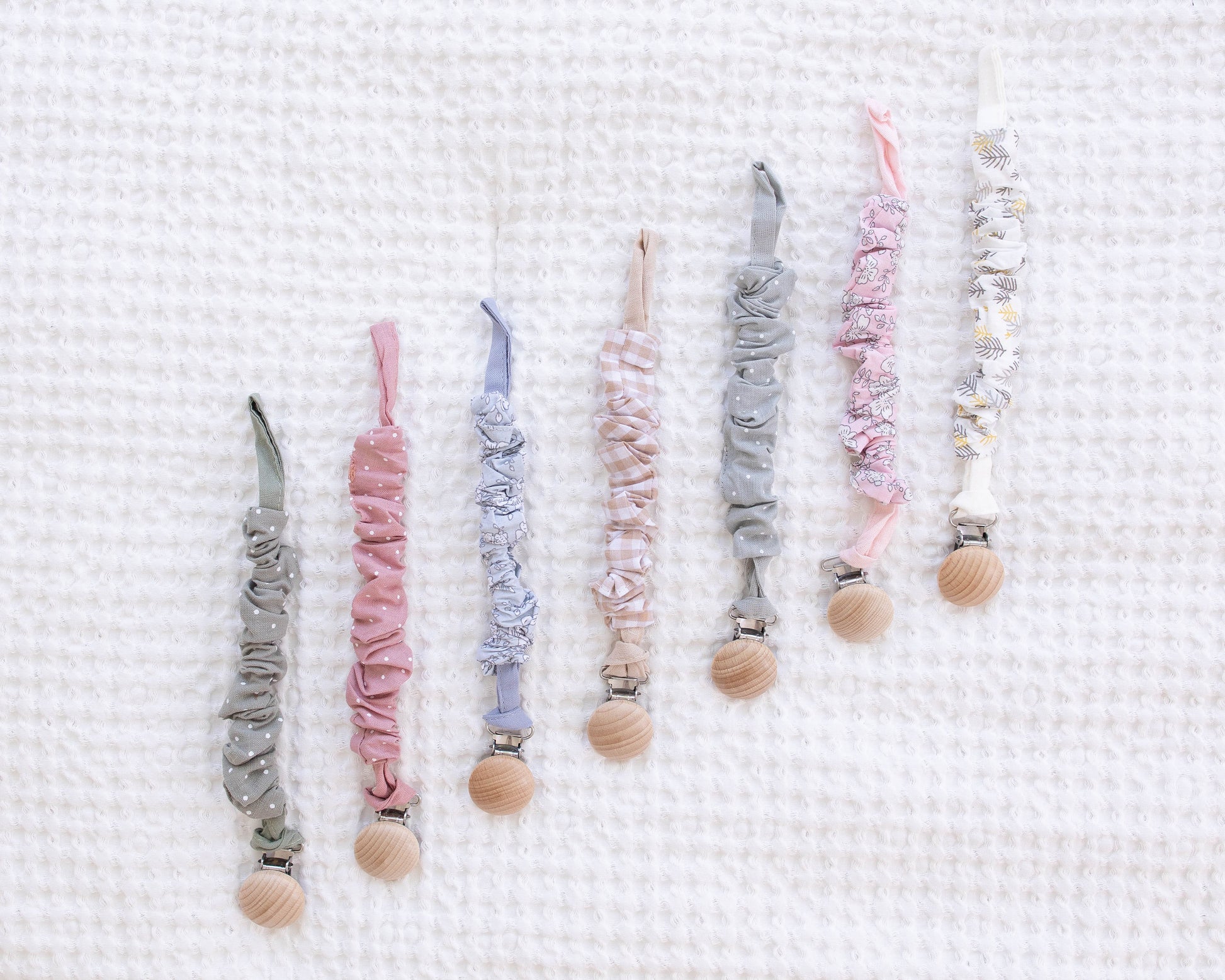 Fabric Pacifier Clip - 7 avilable colors - itty Bitty Keepsake