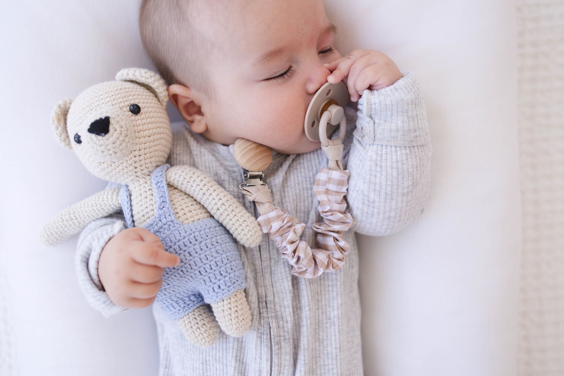 Fabric Pacifier Clip - 7 avilable colors - itty Bitty Keepsake