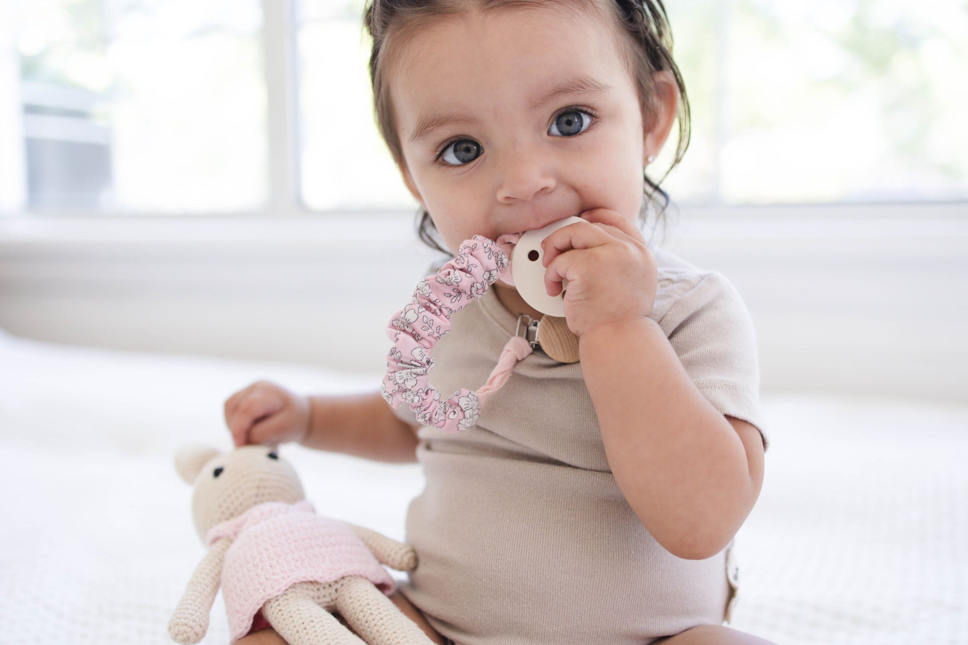 Fabric Pacifier Clip - 7 avilable colors - itty Bitty Keepsake