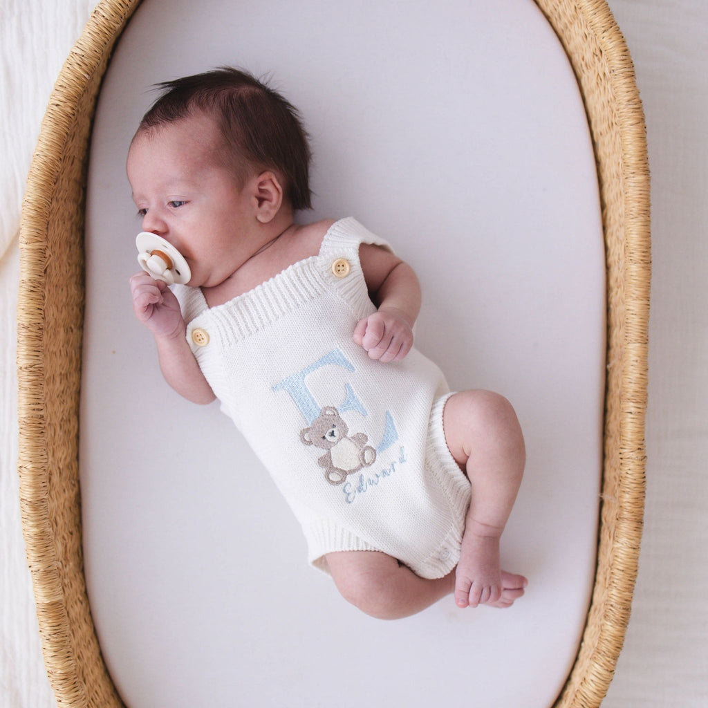 Heirloom 100% Cotton Bear Romper - itty Bitty Keepsake