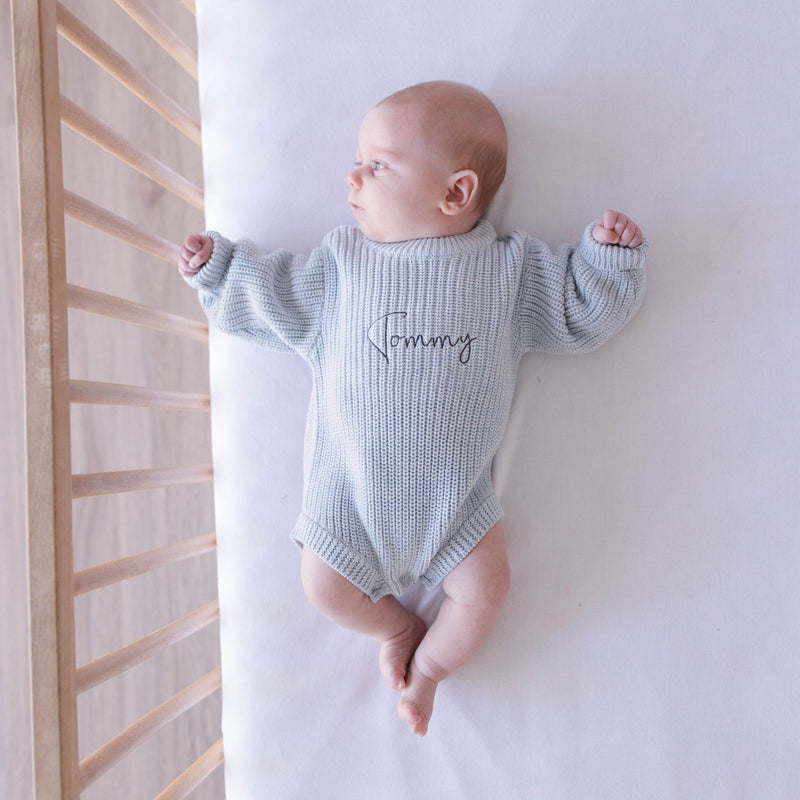 Heirloom 100% Cotton Romper - Blue - itty Bitty Keepsake