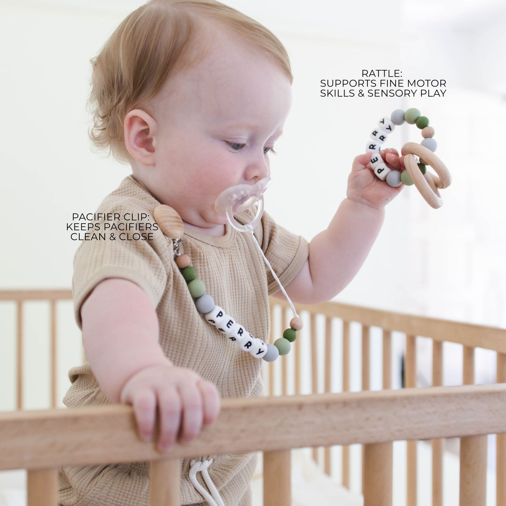 Pacifier Clips & Rattle - itty Bitty Keepsake