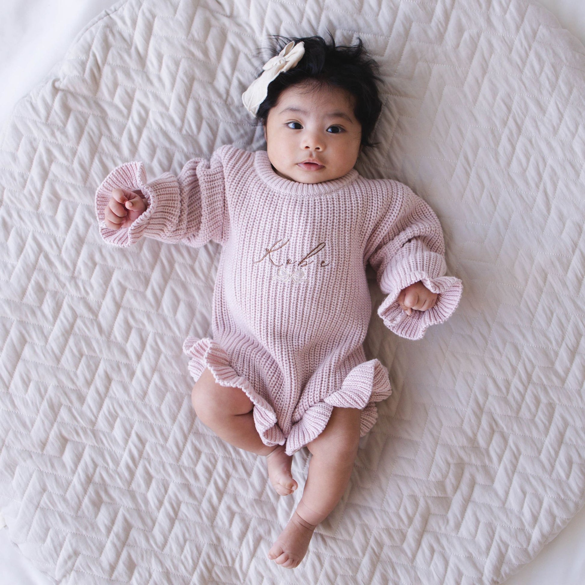 Heirloom 100% Cotton Bow Romper - Pink