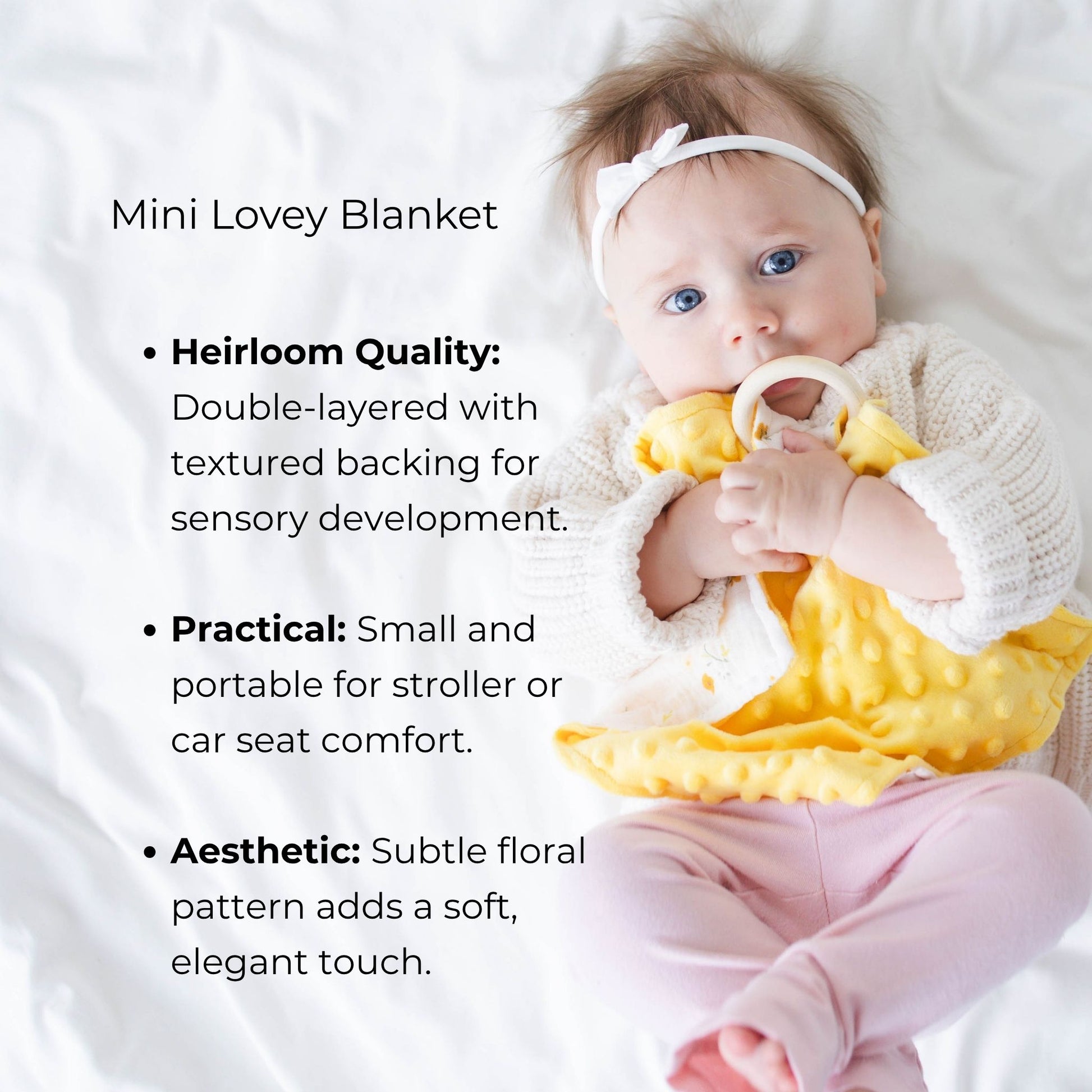 Heirloom Baby Gift Set – Pacifier Clip, Bunny Lovey, Rattle & Mini Blanket - itty Bitty Keepsake