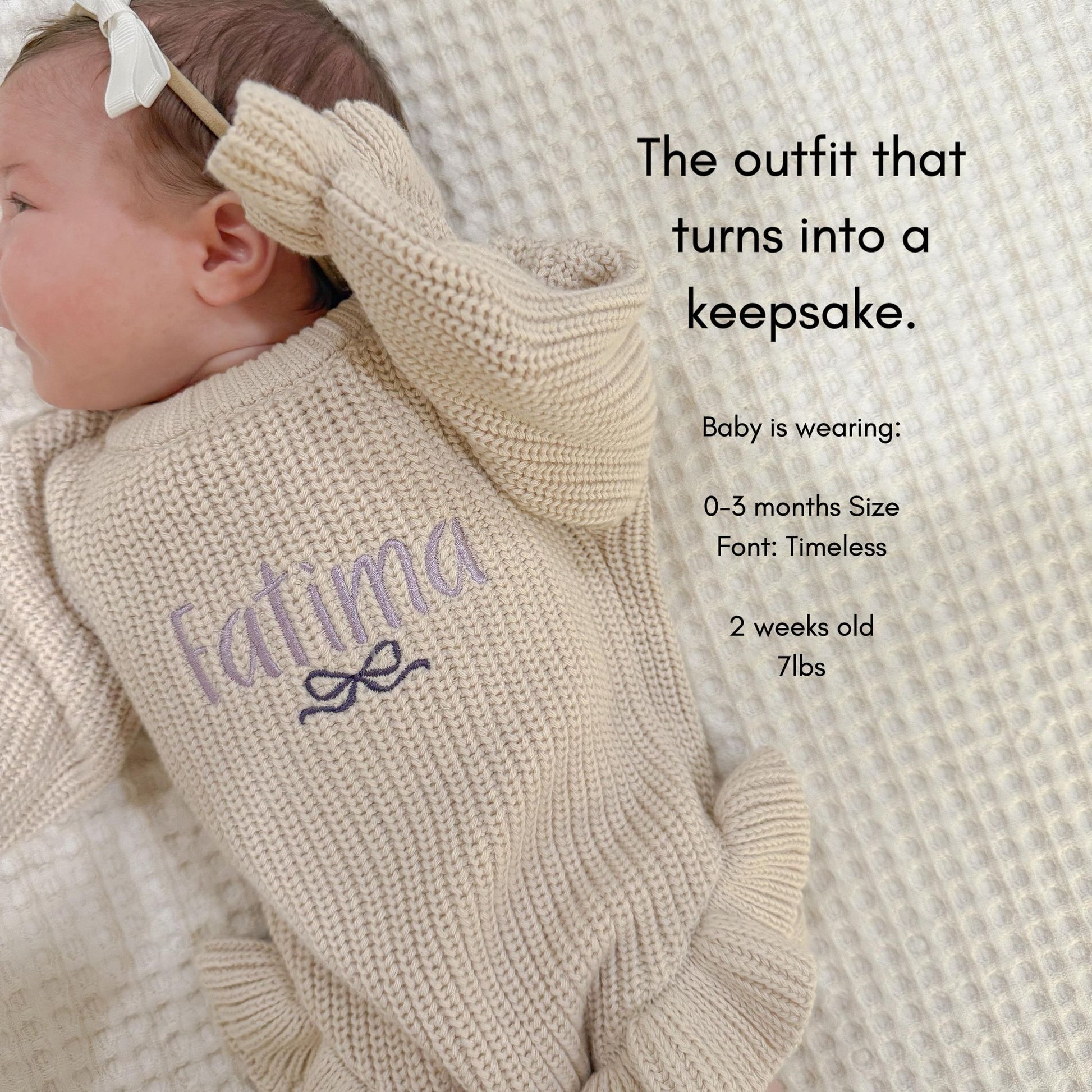 Heirloom 100% Cotton Bow Romper - Beige