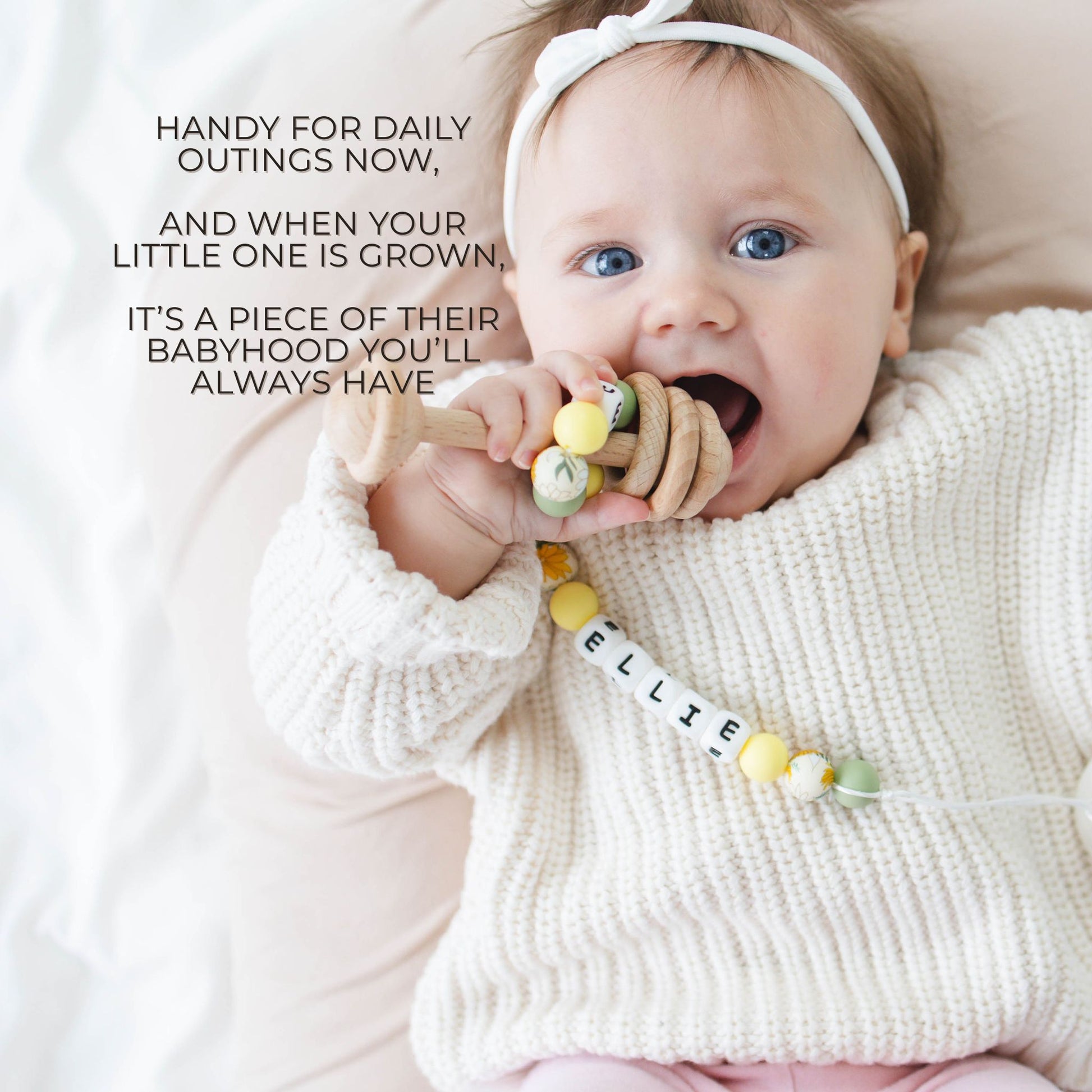 Pacifier Clip & Matching Rattle - itty Bitty Keepsake