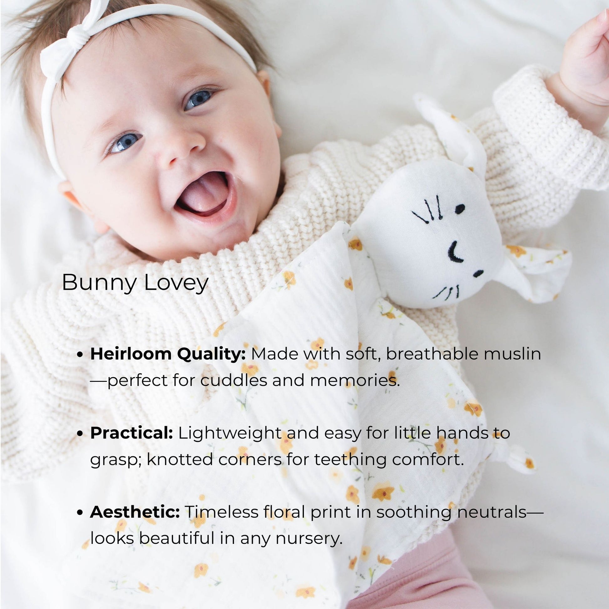 Heirloom Baby Gift Set – Pacifier Clip, Bunny Lovey, Rattle & Mini Blanket - itty Bitty Keepsake