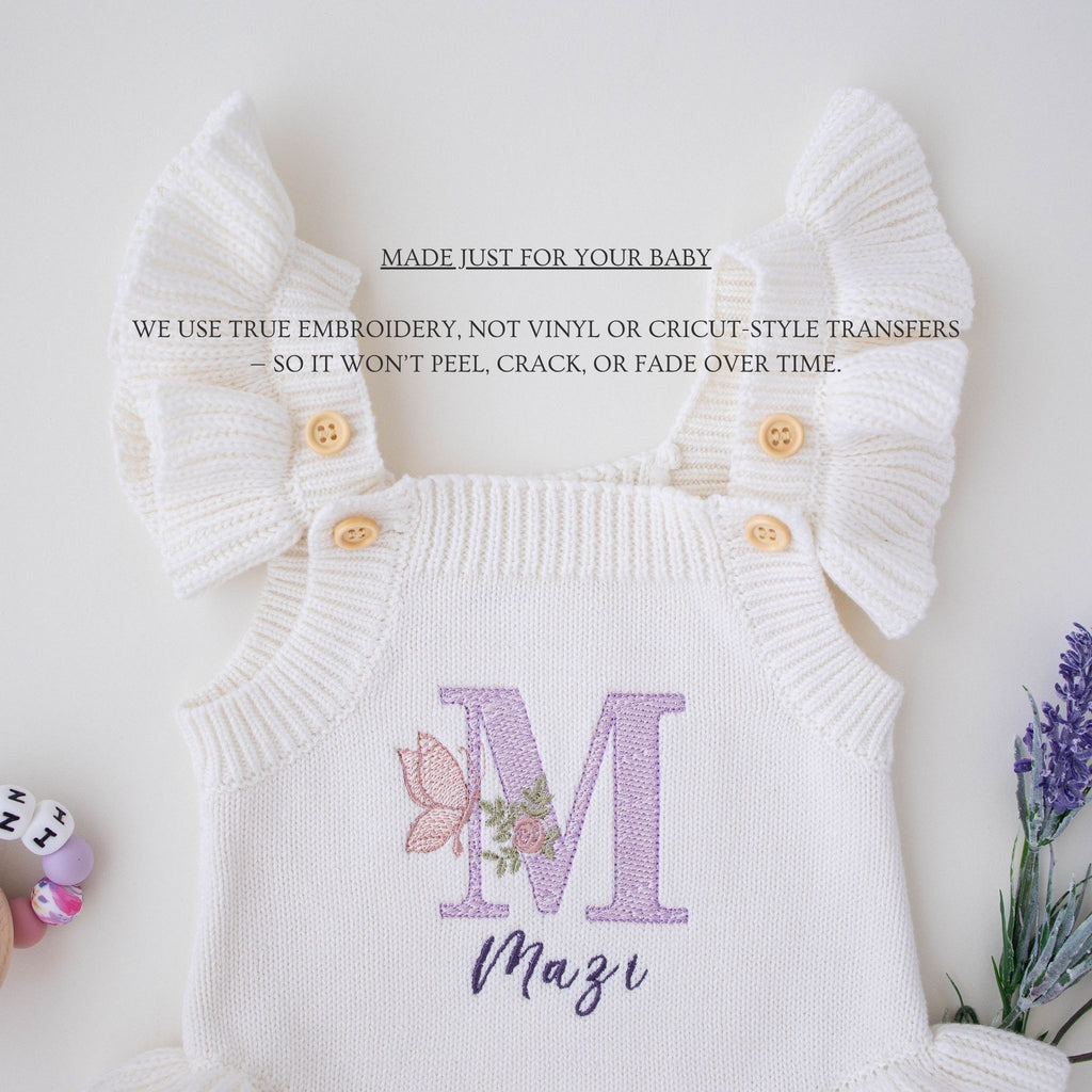 Heirloom 100% Cotton Butterfly Romper - itty Bitty Keepsake