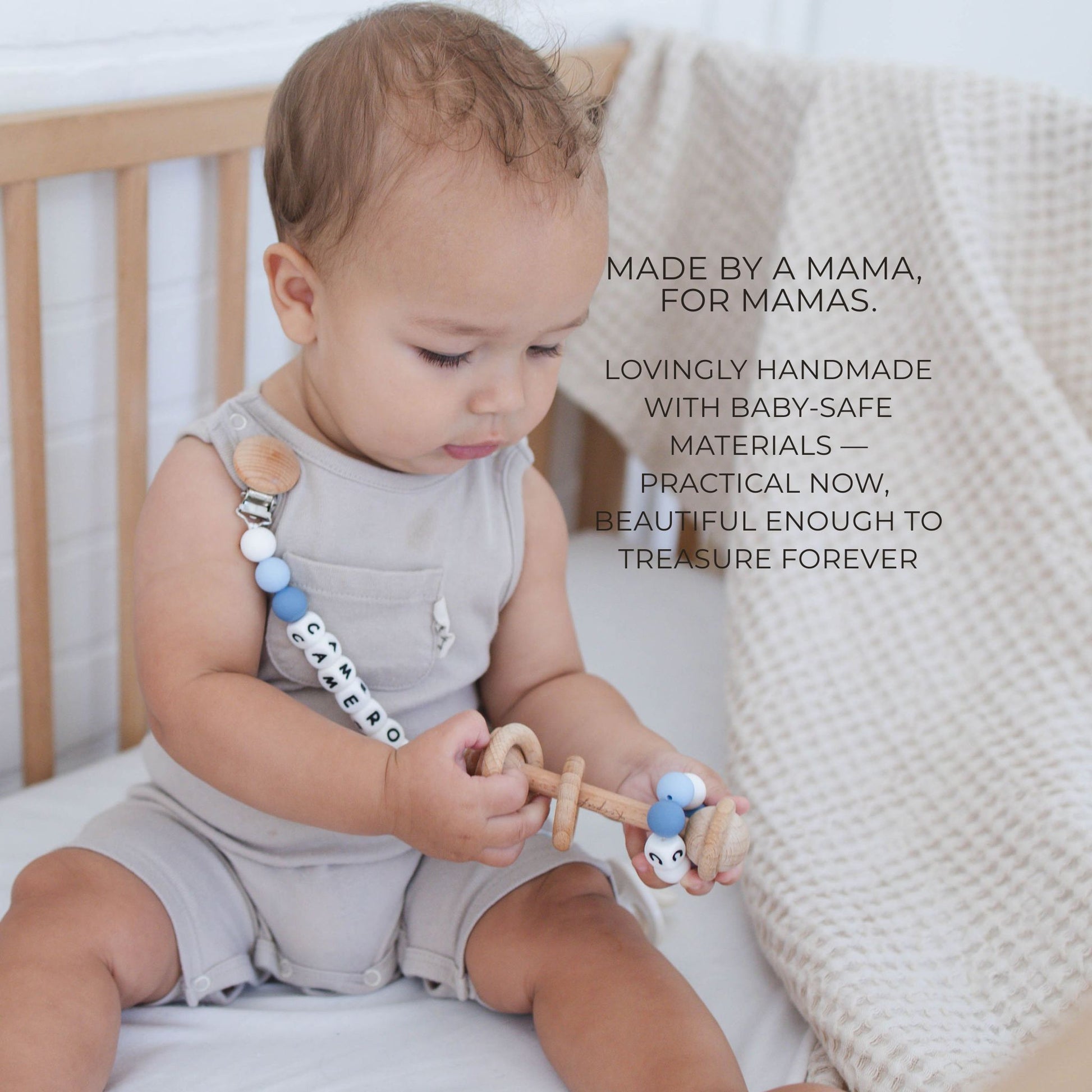 Pacifier Clip & Matching Rattle - itty Bitty Keepsake