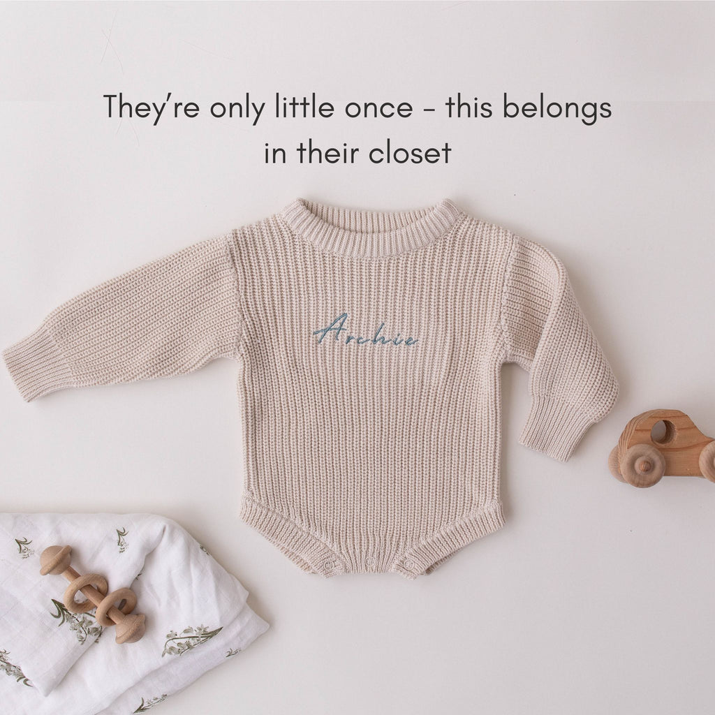 Heirloom 100% Cotton Romper - Beige - itty Bitty Keepsake