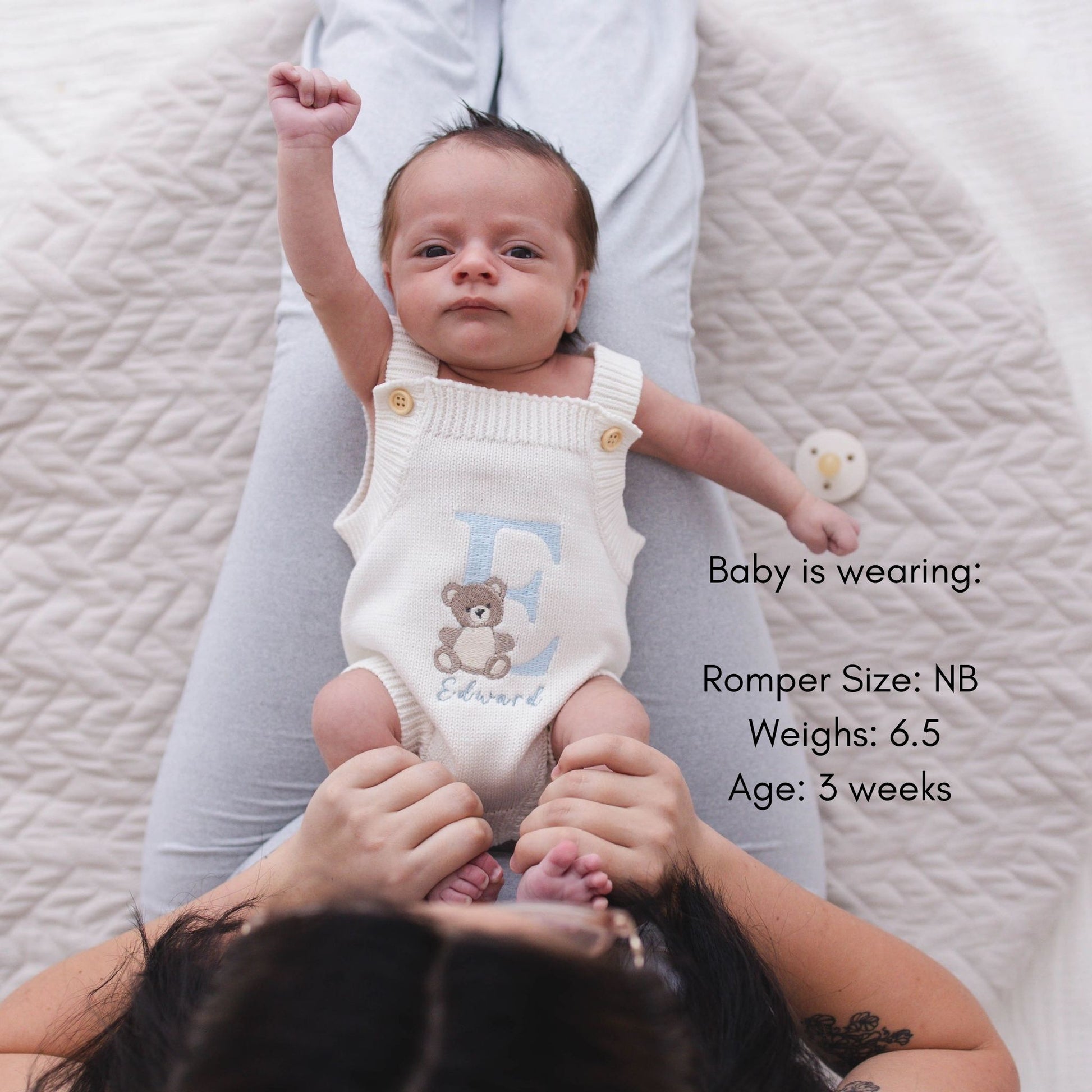 Heirloom 100% Cotton Bear Romper - itty Bitty Keepsake