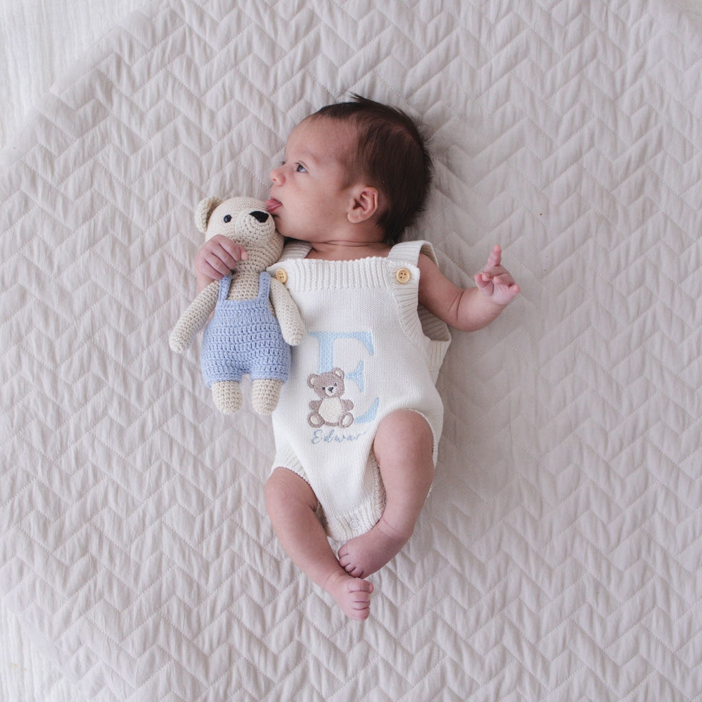 Heirloom 100% Cotton Bear Romper - itty Bitty Keepsake