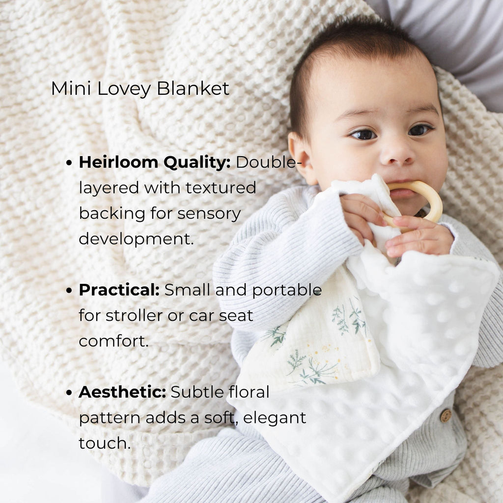 Heirloom Baby Gift Set – Pacifier Clip, Bunny Lovey, Rattle & Mini Blanket - itty Bitty Keepsake