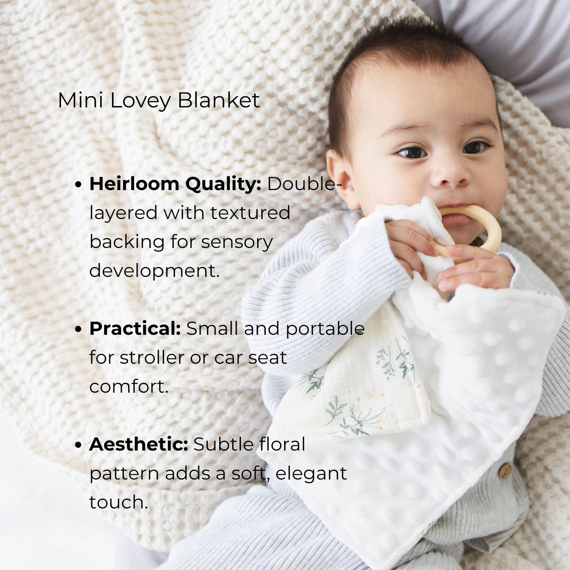 Heirloom Baby Gift Set – Pacifier Clip, Bunny Lovey, Rattle & Mini Blanket - itty Bitty Keepsake