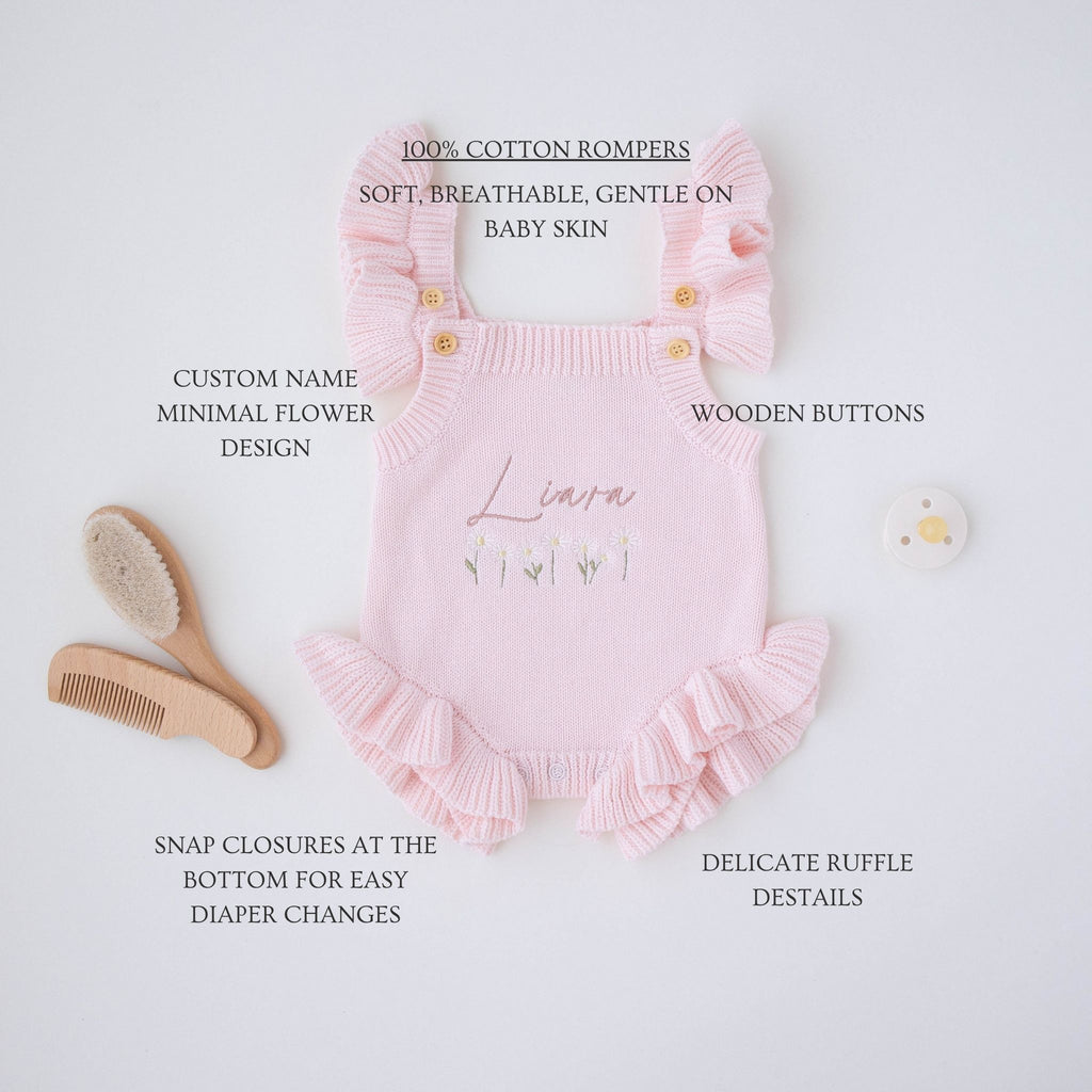 Heirloom 100% Cotton Flower Romper - itty Bitty Keepsake