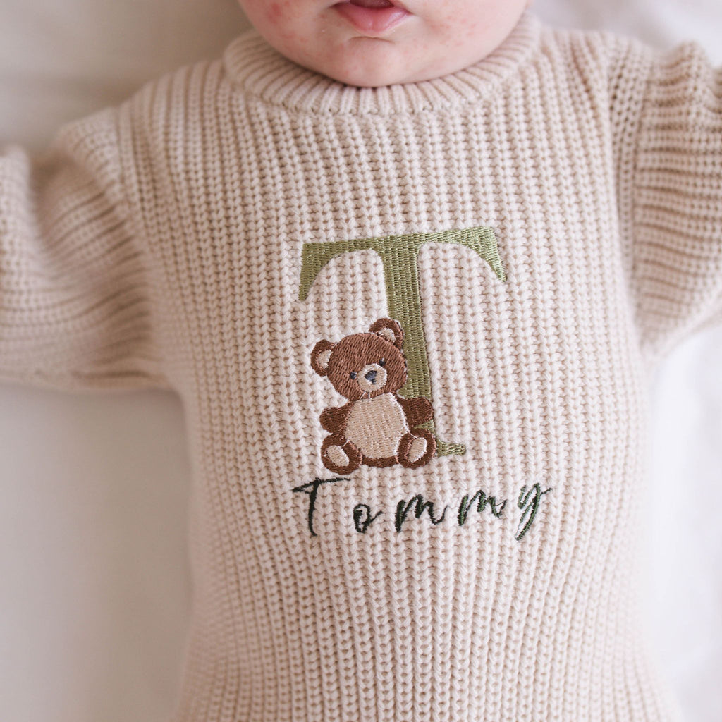 Heirloom 100% Cotton Bear Romper - Beige