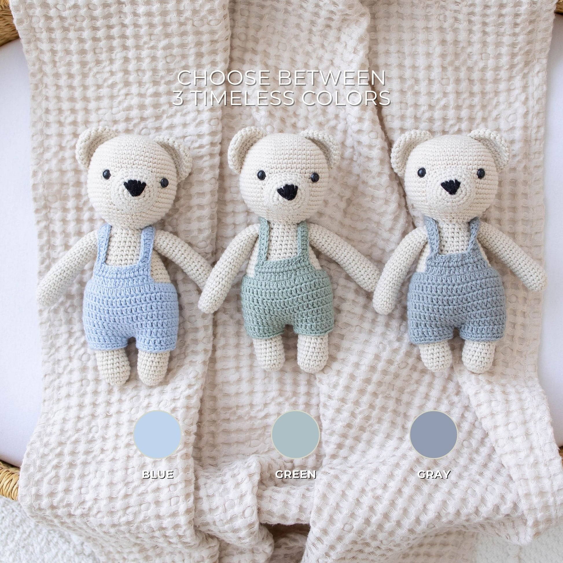 Handmade Heirloom Crochet Bear - itty Bitty Keepsake