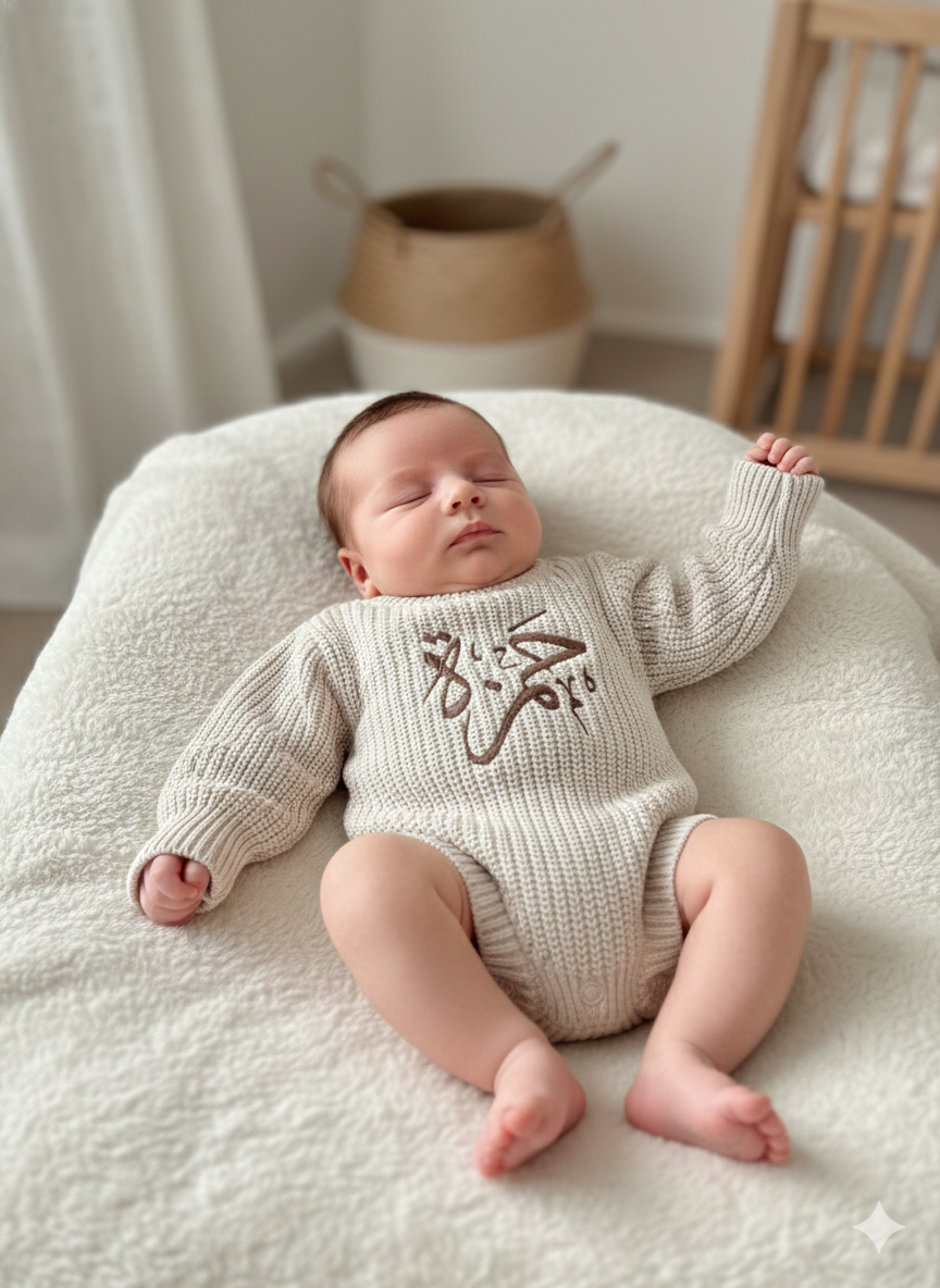 Personalized Arabic 100% Cotton Romper - itty Bitty Keepsake