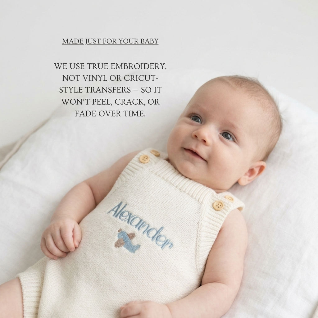 Heirloom 100% Cotton Airplane Romper - itty Bitty Keepsake