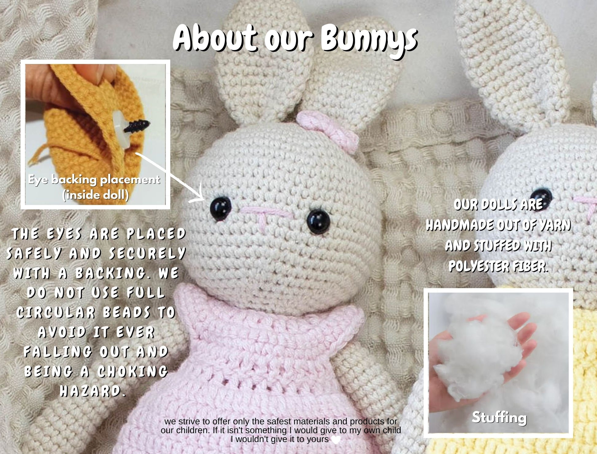 Handmade Bunny Crochet Doll for babies & toddlers