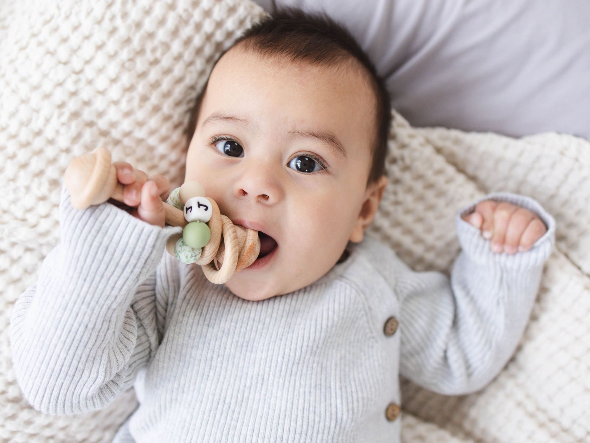 Bunny Lovey & Custom Pacifier Clip & Rattle Gift Set