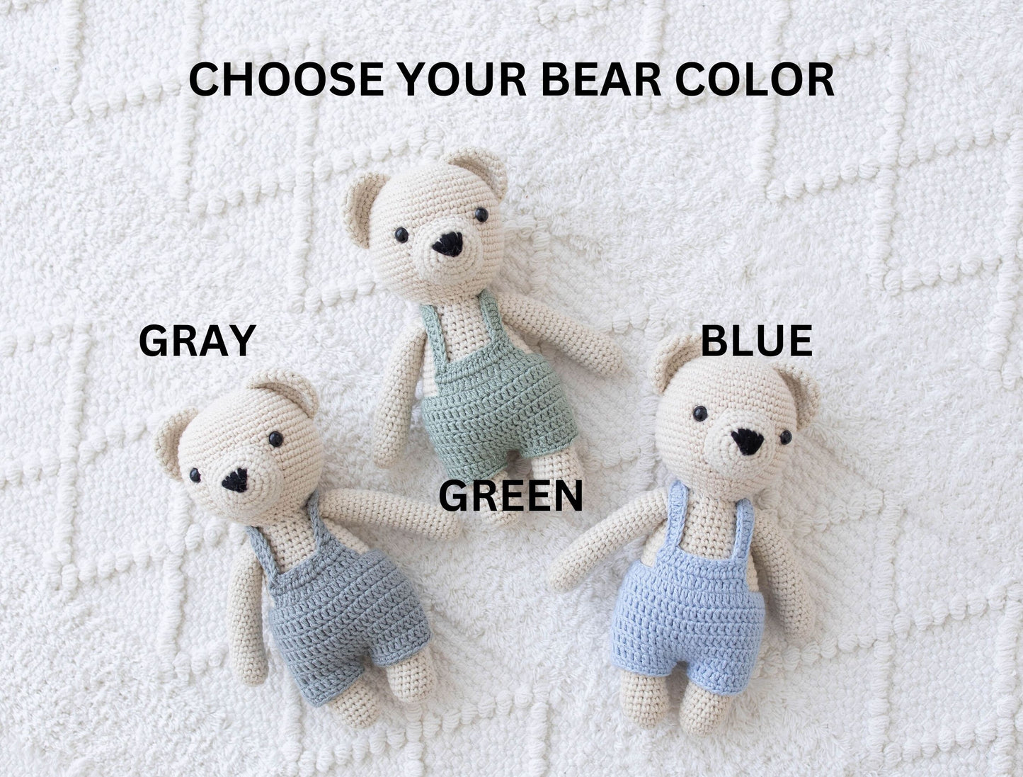 Handmade Bear Crochet Doll, Handmade Cotton Bear for Babies and Toddlers, Newborn Gifts, Baby Shower Gifts, Handmade Bear