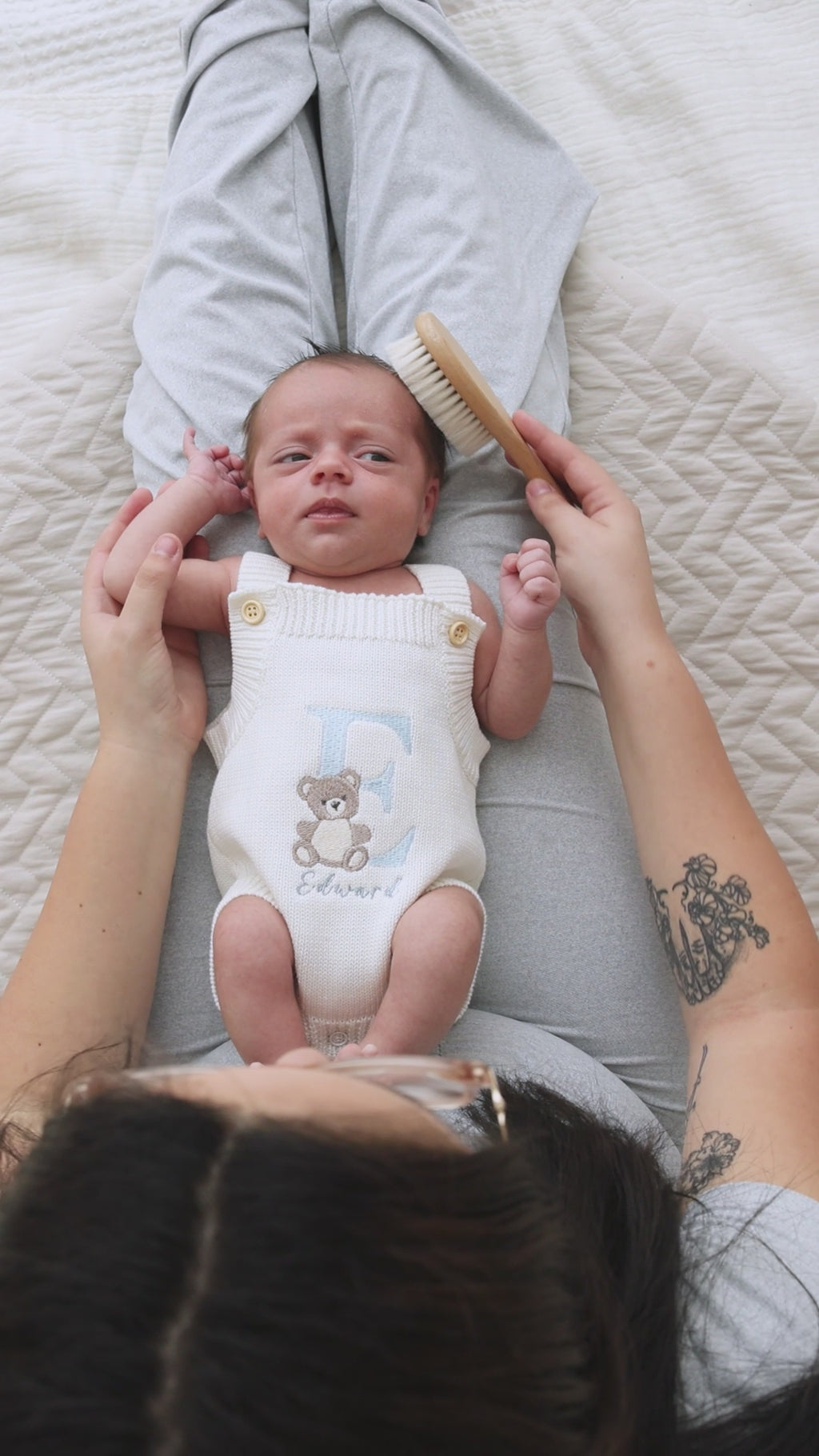 Heirloom 100% Cotton Bear Romper