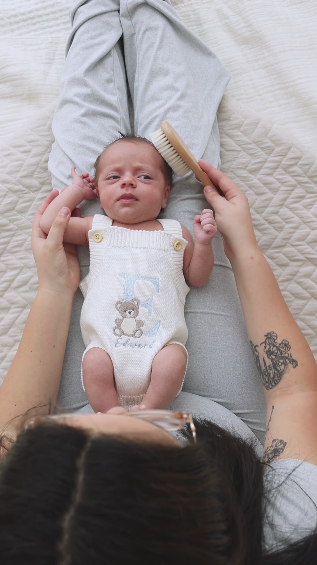 Heirloom 100% Cotton Bear Romper